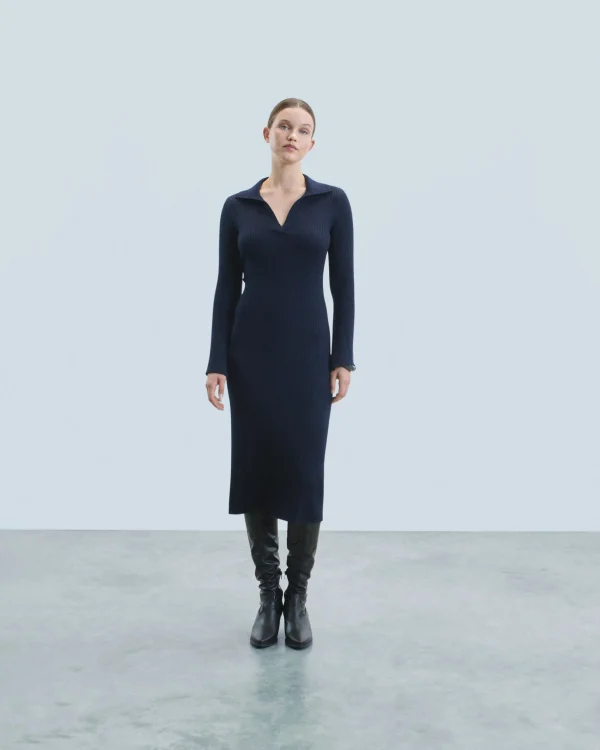 Robe Longue Manche Longue Col Polo^FROM FUTURE New