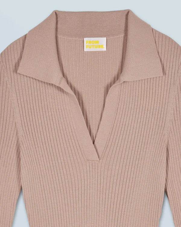 Robe Longue Manche Longue Col Polo^FROM FUTURE Fashion