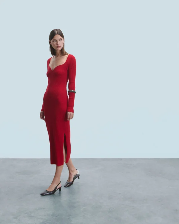 Robe Longue Manche Longue Decolleté Coeur^FROM FUTURE New