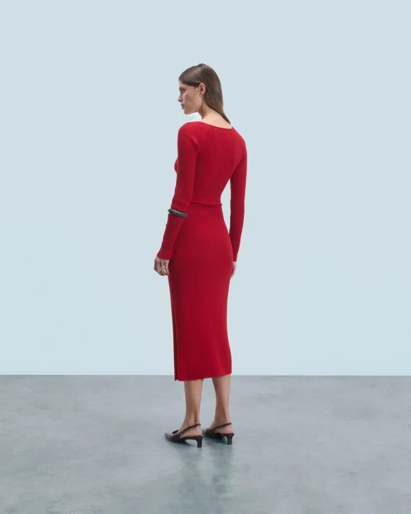 Robe Longue Manche Longue Decolleté Coeur^FROM FUTURE New