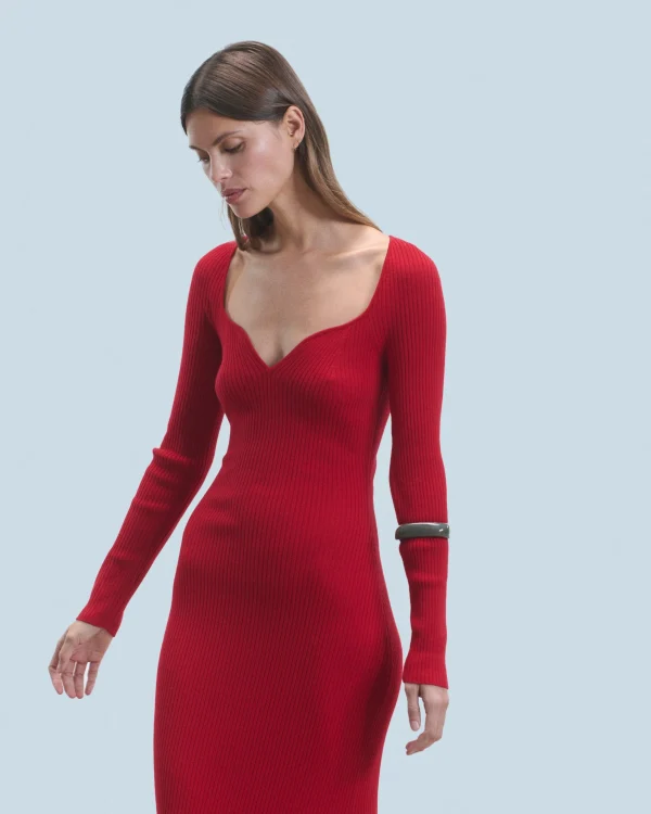 Robe Longue Manche Longue Decolleté Coeur^FROM FUTURE New