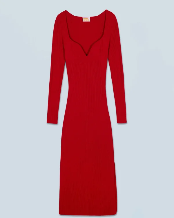 Robe Longue Manche Longue Decolleté Coeur^FROM FUTURE New