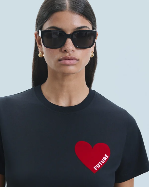 T-shirt Col Rond Coeur^FROM FUTURE New
