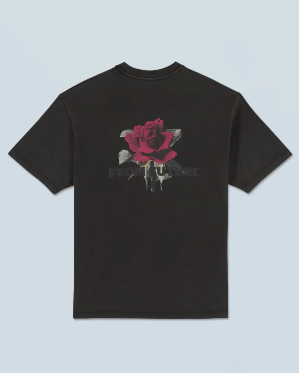 T-shirt Col Rond Manches Courtes Roses^FROM FUTURE Clearance